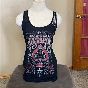 Black tank top with lace